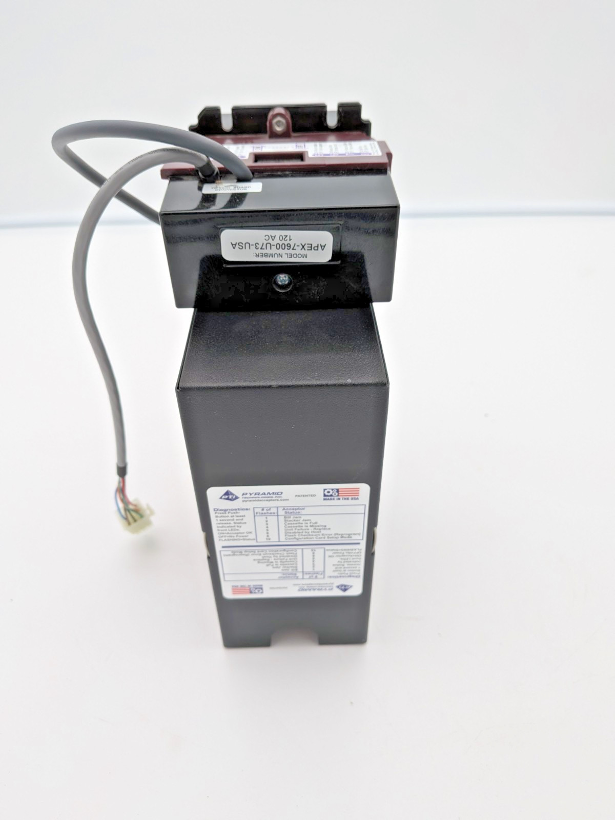 Pyramid APEX 7600-U73 120V AC Bill Stacker USED