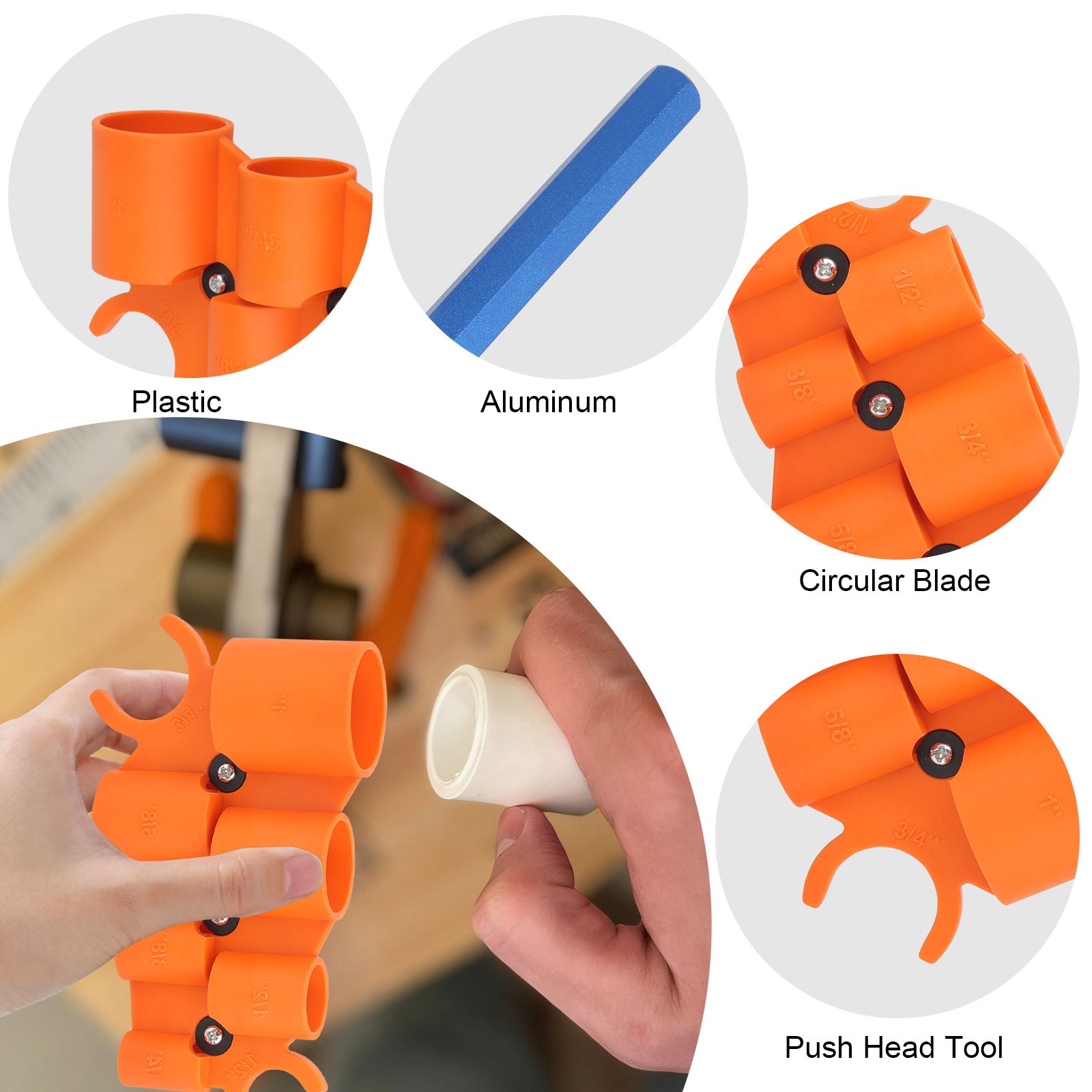 12Pcs 1/4-1″ Depth Gauge and Pipe Deburring Tool for PEX Copper PVC CPVC Pipes