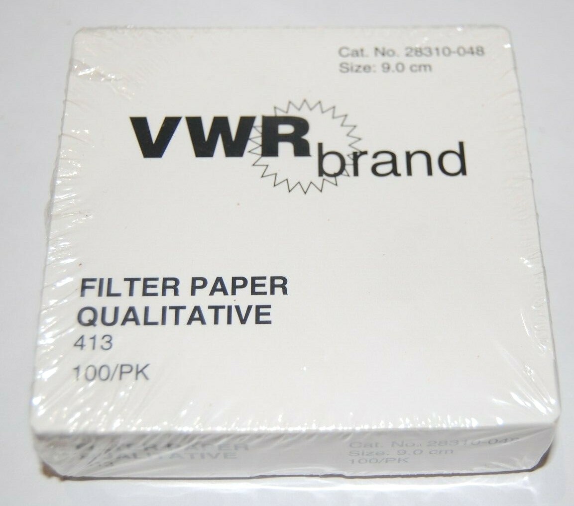 new sealed VWR brand Filter Paper 9.0 cm made in UK grade 413 cat #28310-048