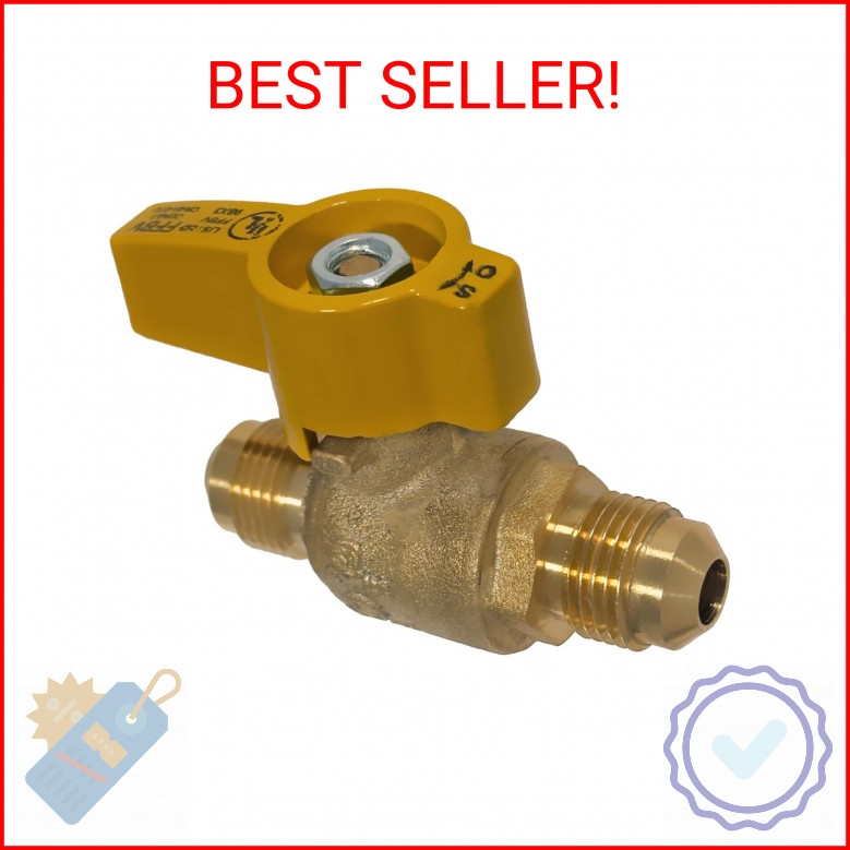 XFITTING 3/8 inch Flare X 3/8 inch Flare Gas Valve, 1/4 inch Turn – Propane and
