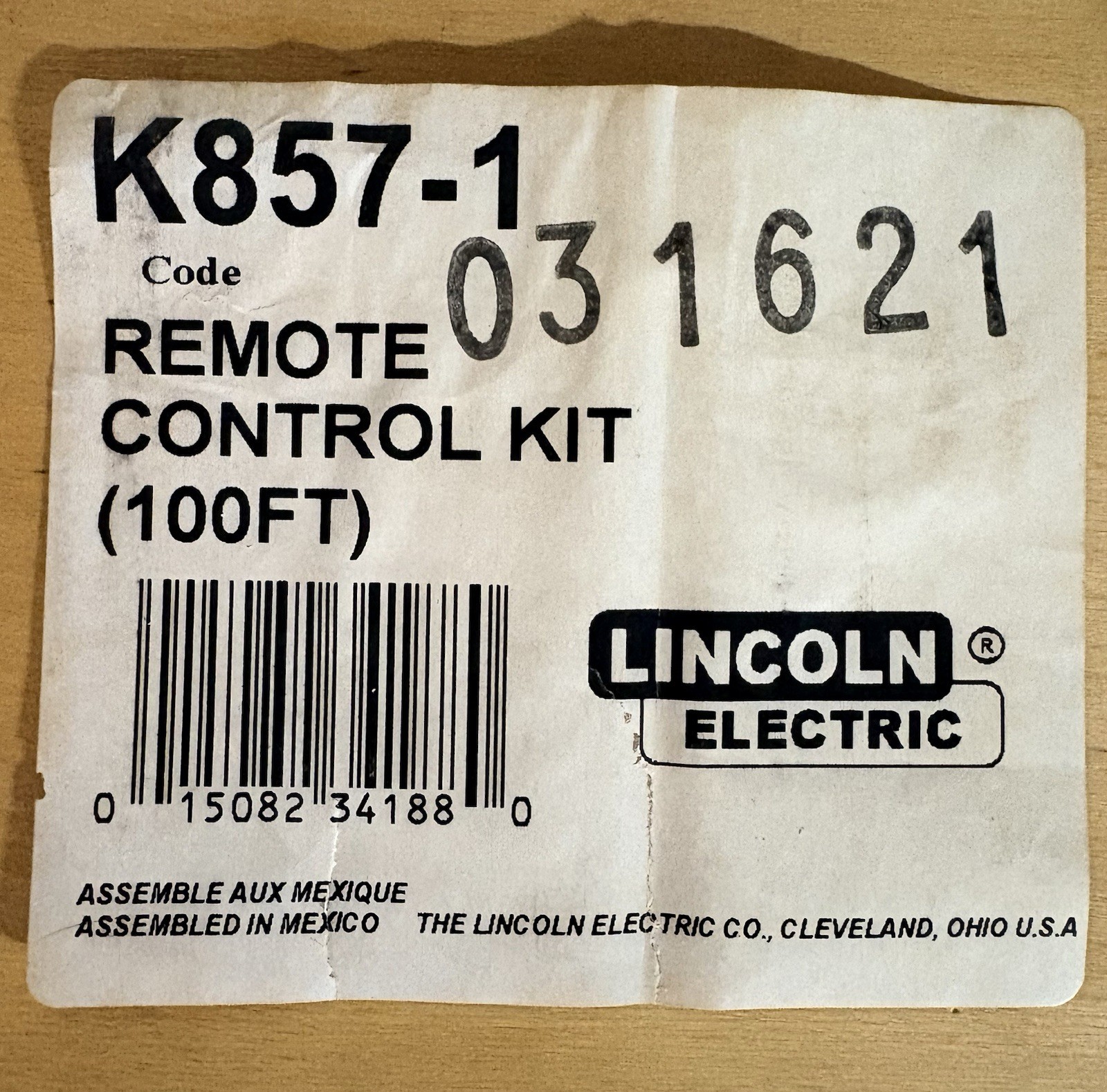 Lincoln Electric K857-1 Remote Output Control 6-Pin 100 Ft