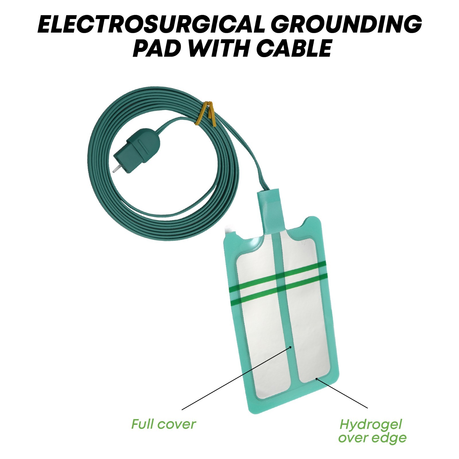Electrosurgical Grounding Pads with Pre attached Cable Bipolar REM Plug ESU Pads