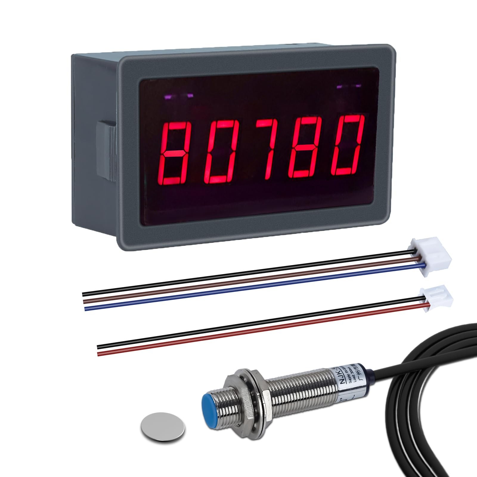 5-bit LED Tachometer, ICSTATION DC 5V-30V RPM Speed Meter Digital Motor Tacho…