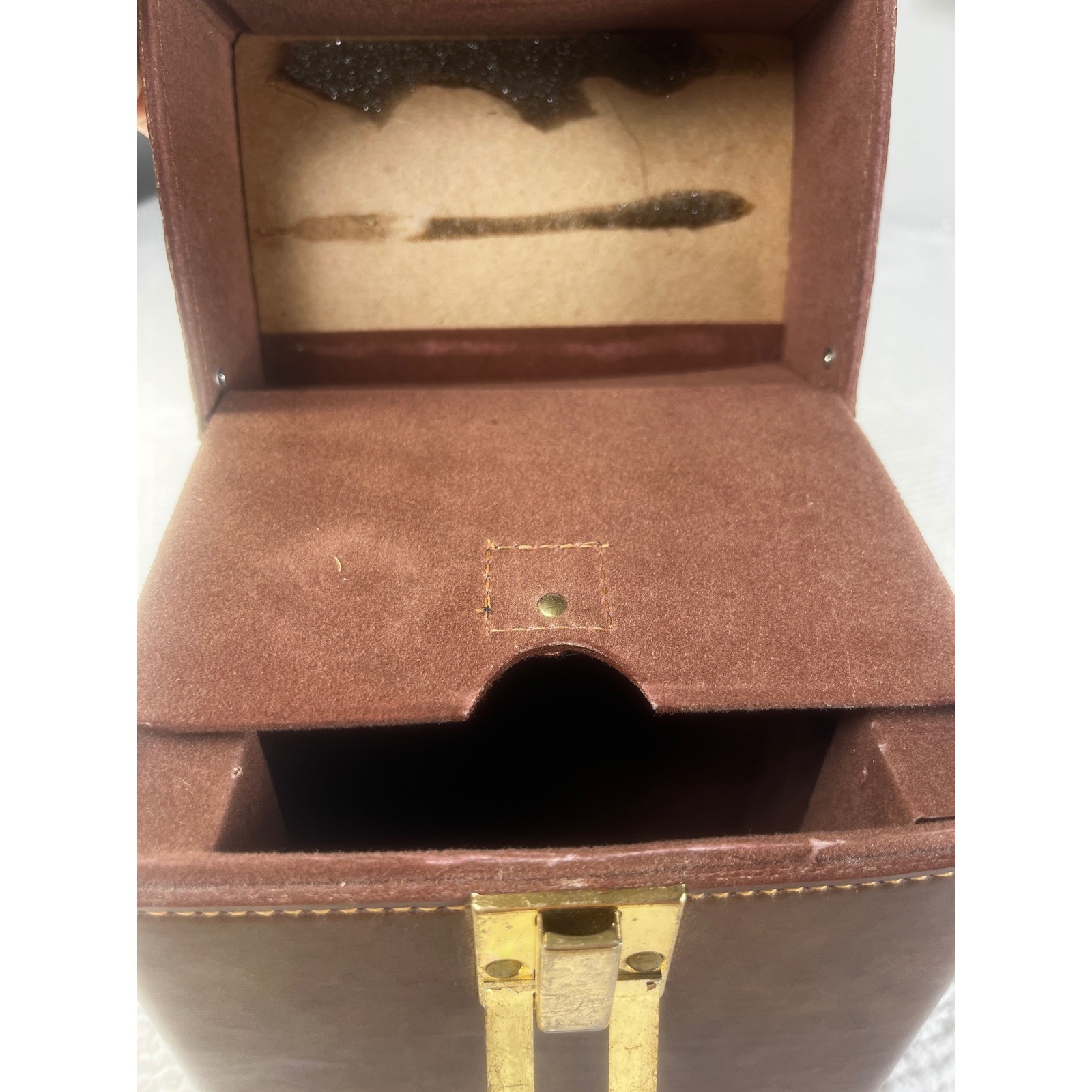 Bird Electronic Thruline Brown Faux Leather Hard Carrying Case Meter Box Vintage