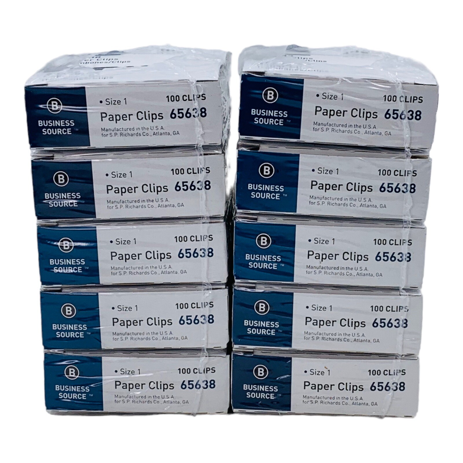 20 Boxes Regular Paper Clips Size 1, 100 Steel Paper Clips Per Box