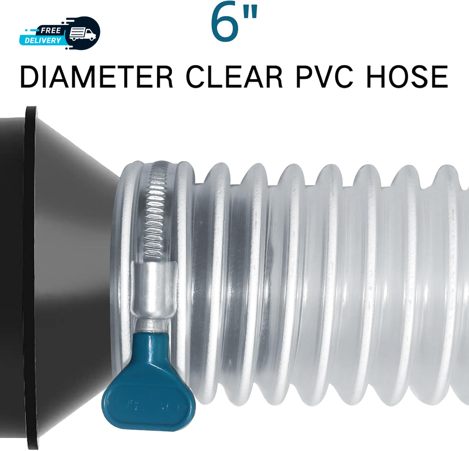Heavy PVC Dust Collection Hose 6″ X 10′ Puncture Resistant PVC Dust Collection