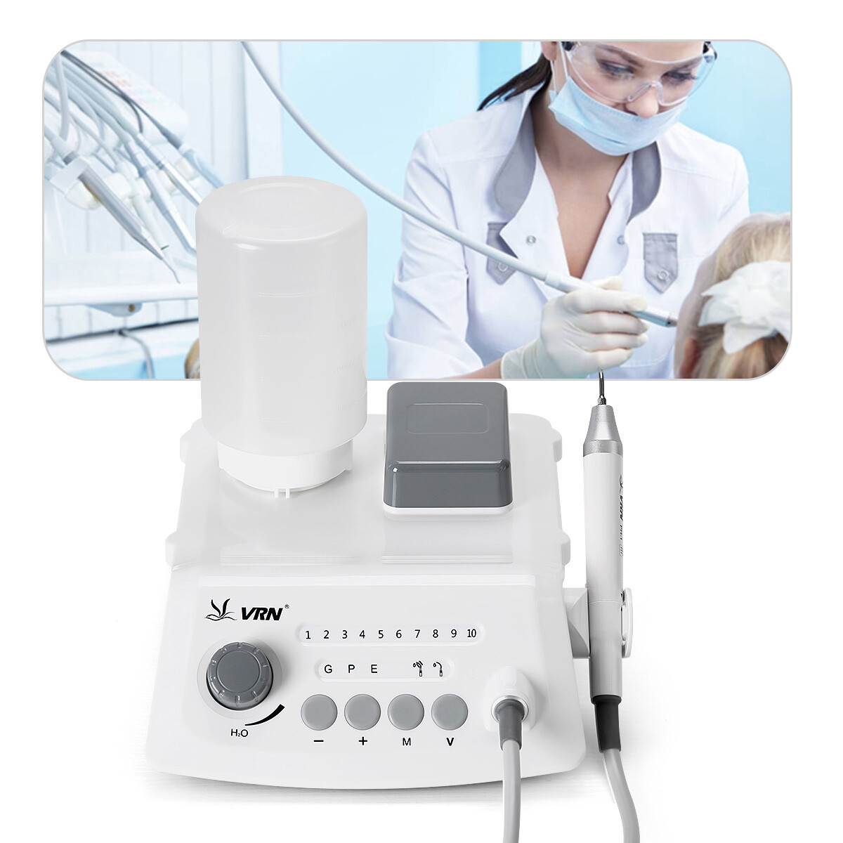 Dental Lab Ultrasonic Piezo Scaler LED Handpiece Fit Woodpecker EMS VRN+5Tips