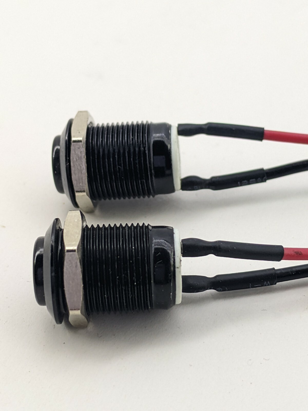 12 MM Push Button High Head Black Momentary Switch with 6 inches 2 wires 5-24 V