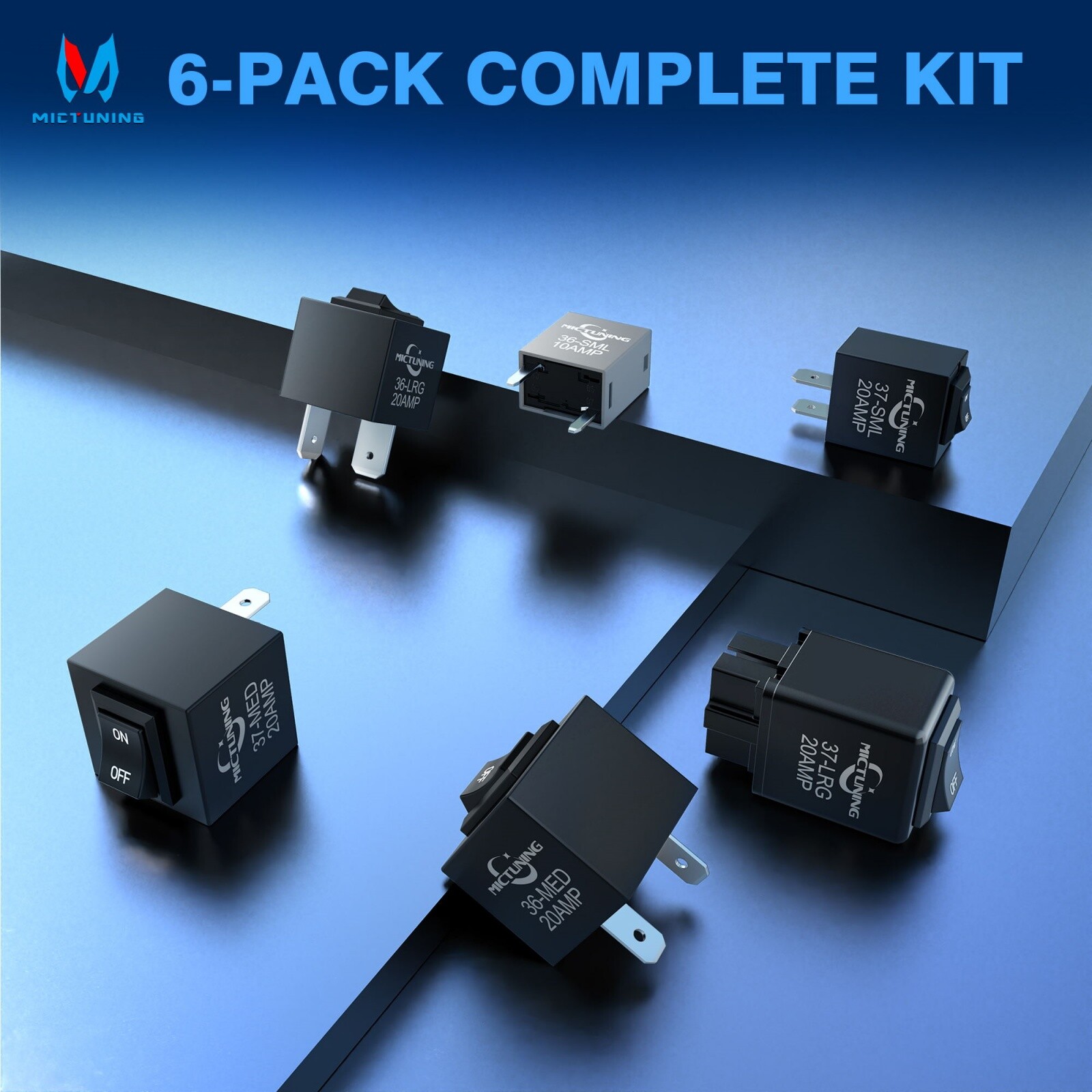 9038 Relay Bypass Switch, Relay Tester, Relay Bypass Switch Kit, 6-Pack, Black
