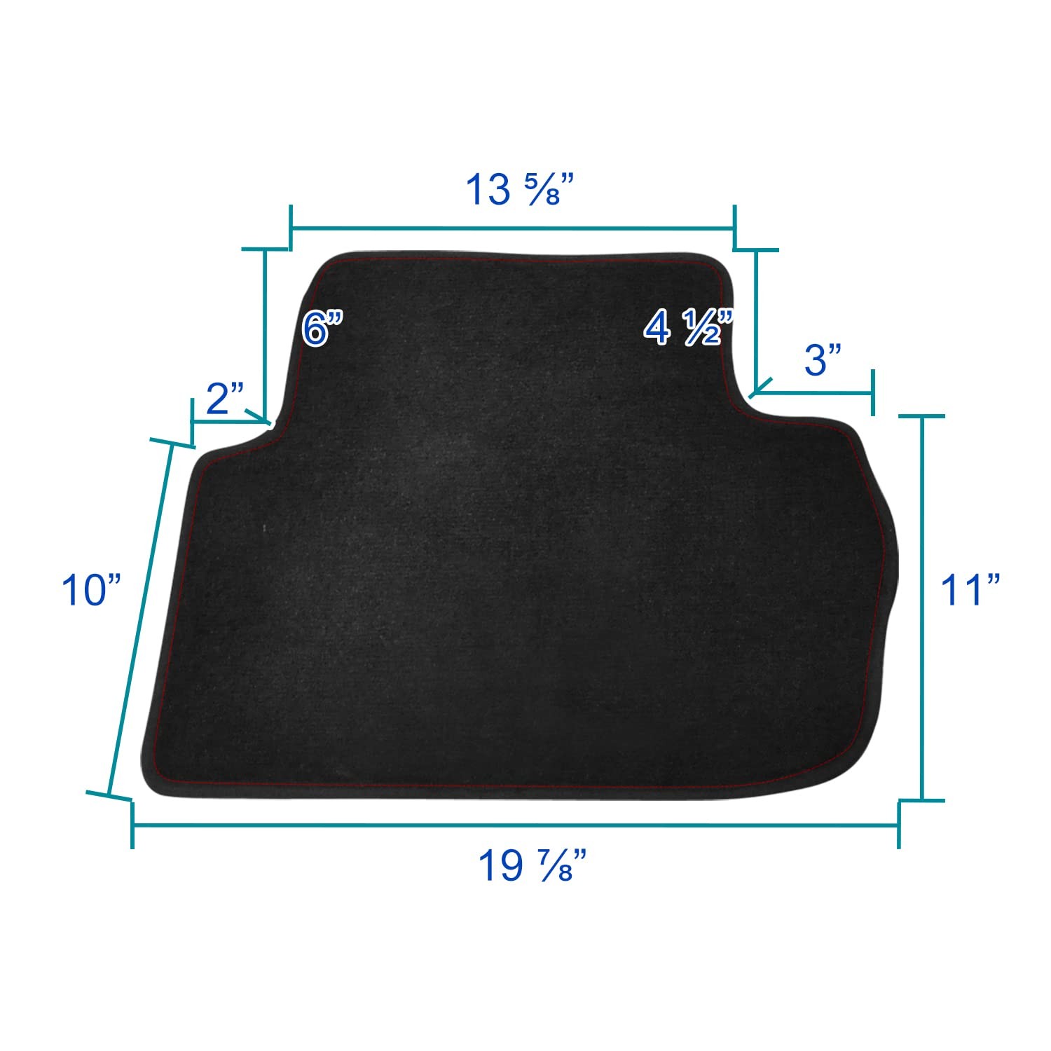 4PC Black Carpet Floor Mats Red Stitching 2002-2006 Acura RSX DC Front Rear