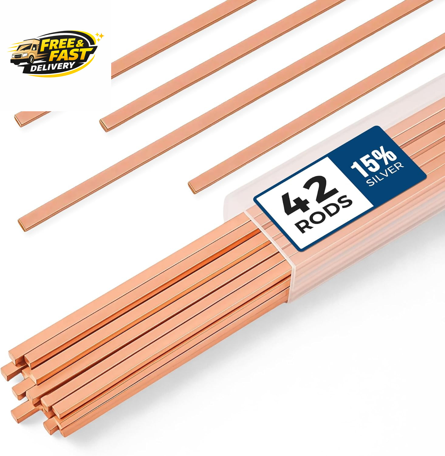 42 Pcs Brazing Rods AWS Bcup-5 15% Silver Solder Phos Copper Brazing Alloy Flat