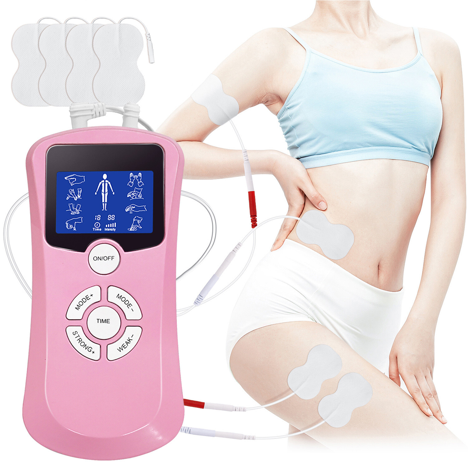 Electric Pulse Massager TENS Unit Machine EMS Muscle Stimulator for Pain Relief