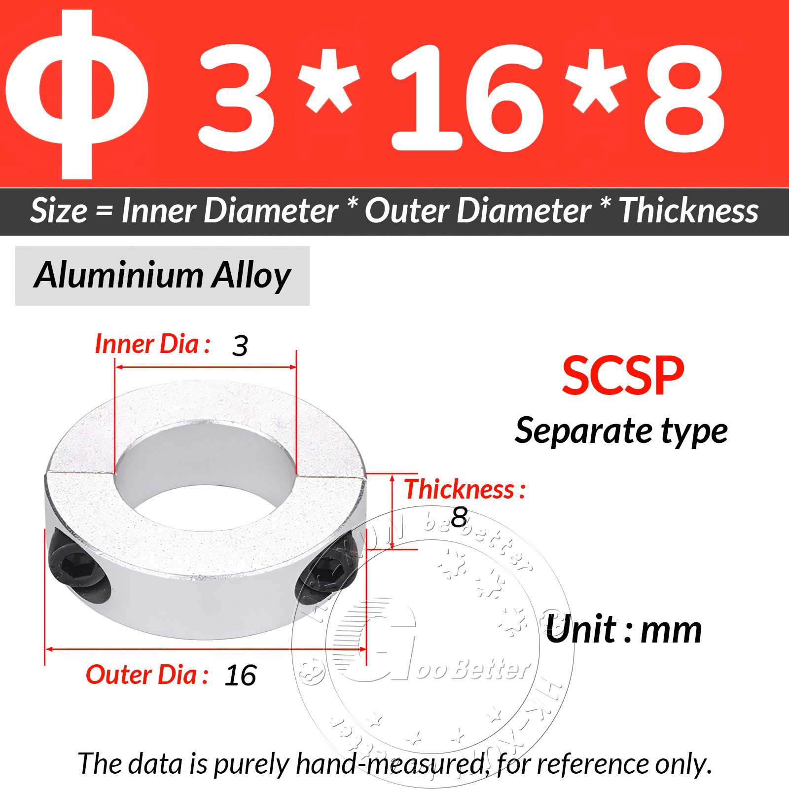 Aluminum Alloy Shaft Collar Double Split Steel Metric Clamp Collars 3mm-100mm