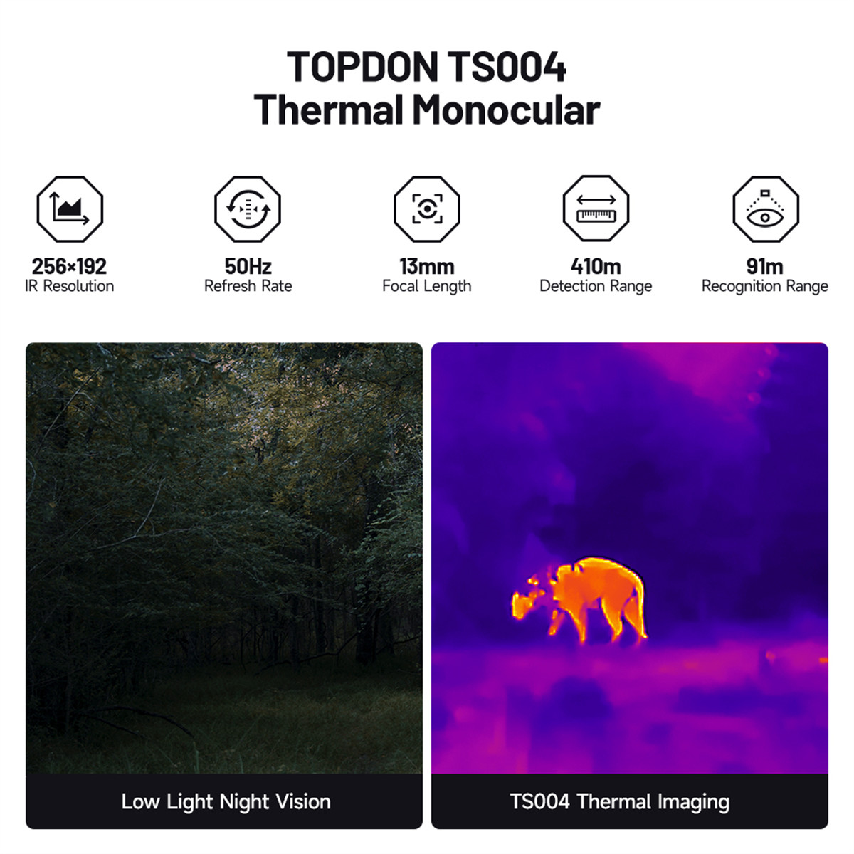 2025 Topdon TS004 Thermal Monocular Camera 1x/2x/4x/8x Manual focus