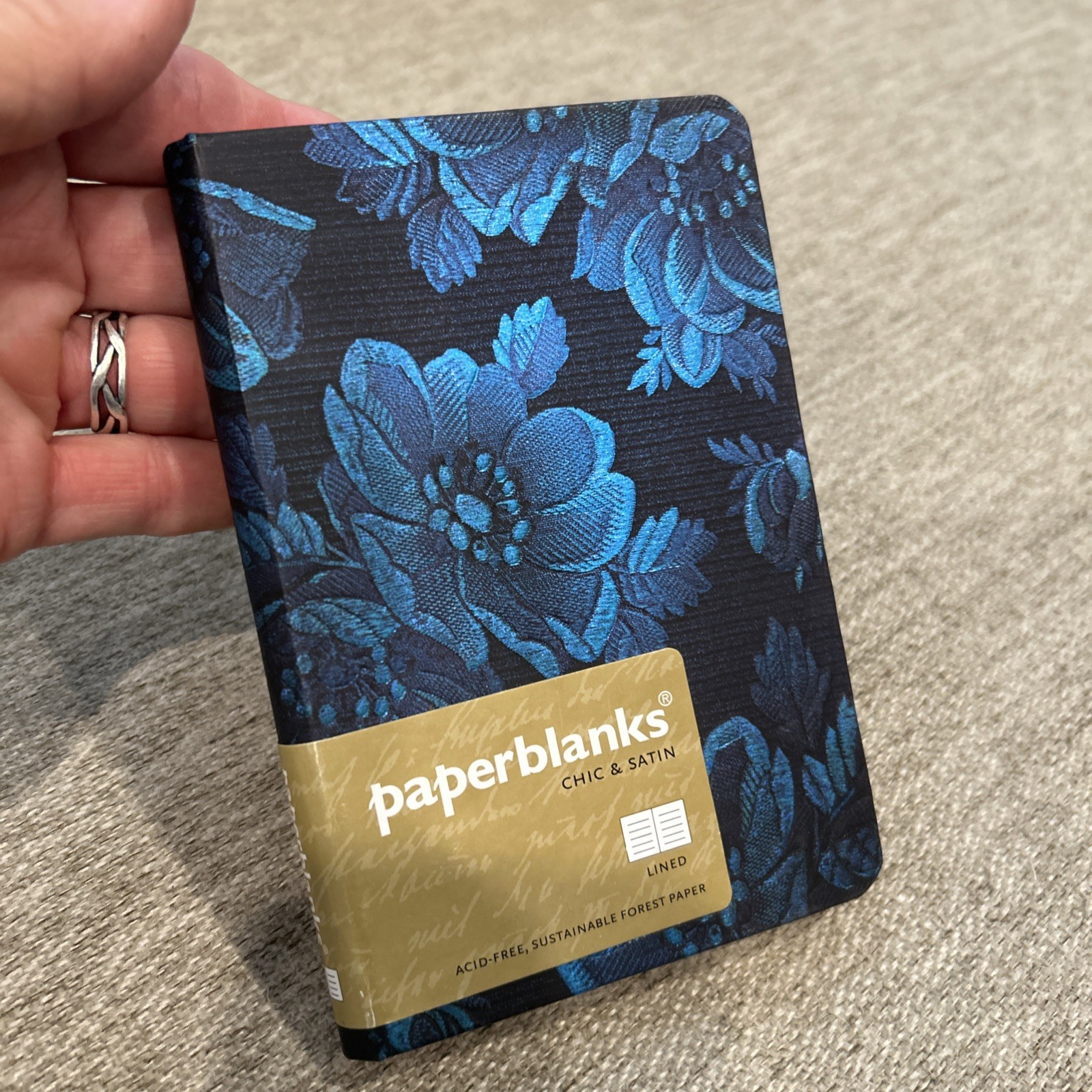 paperblanks Chic & Satin Blue Muse Mini Journal Momento Pouch Sewn Binding 176pg