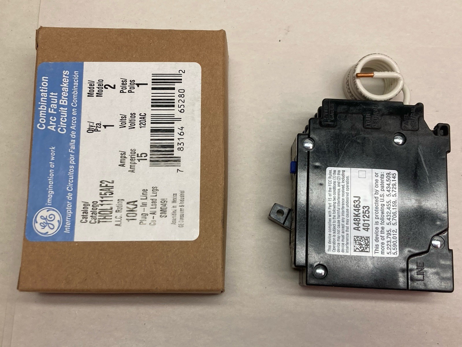 General Electric,THQL1115AF2,Circuit Breaker 15A 120V 1-Pole