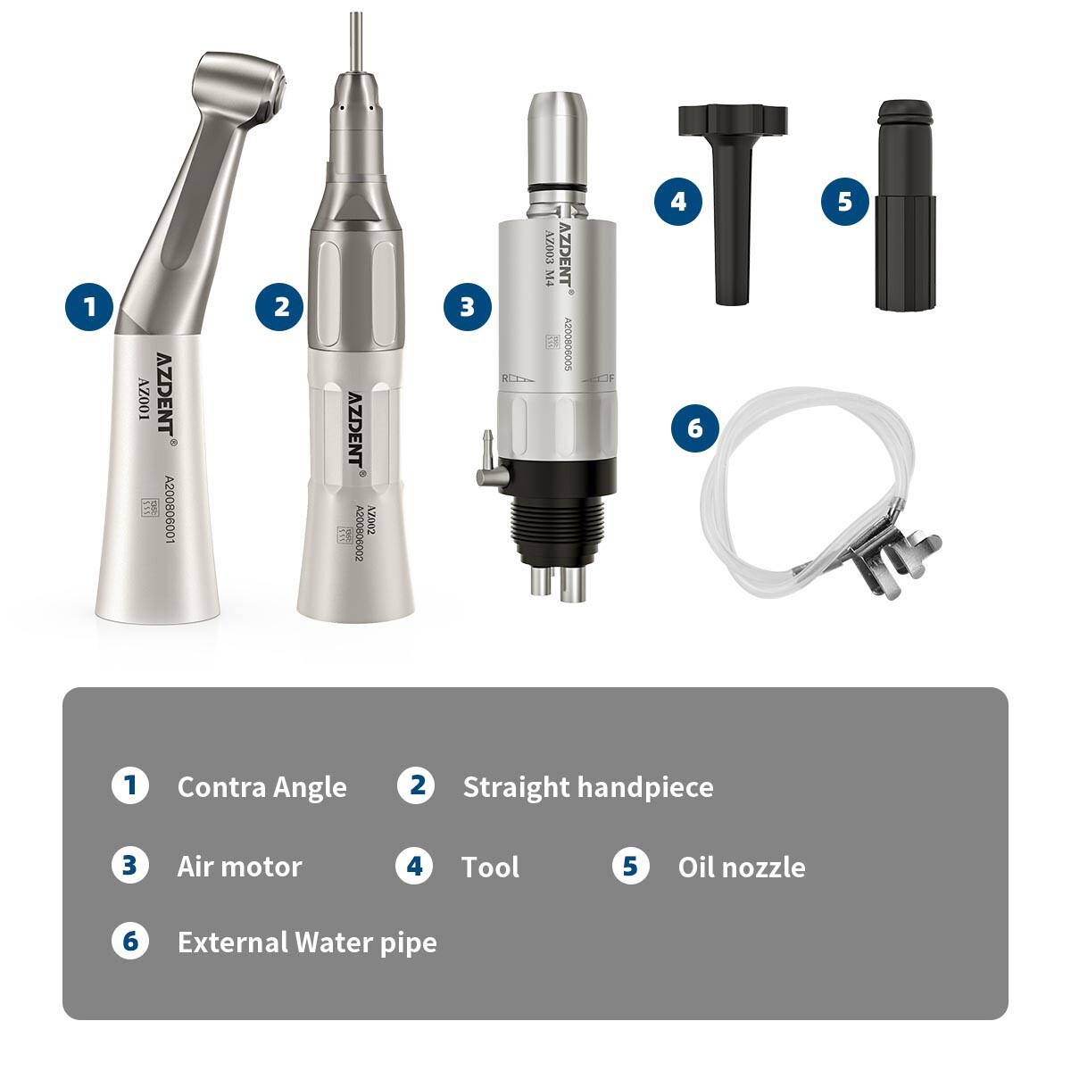 AZDENT Dental Slow Low Speed Handpiece/Polishing Burs Brush Disc Wheel HP /RA