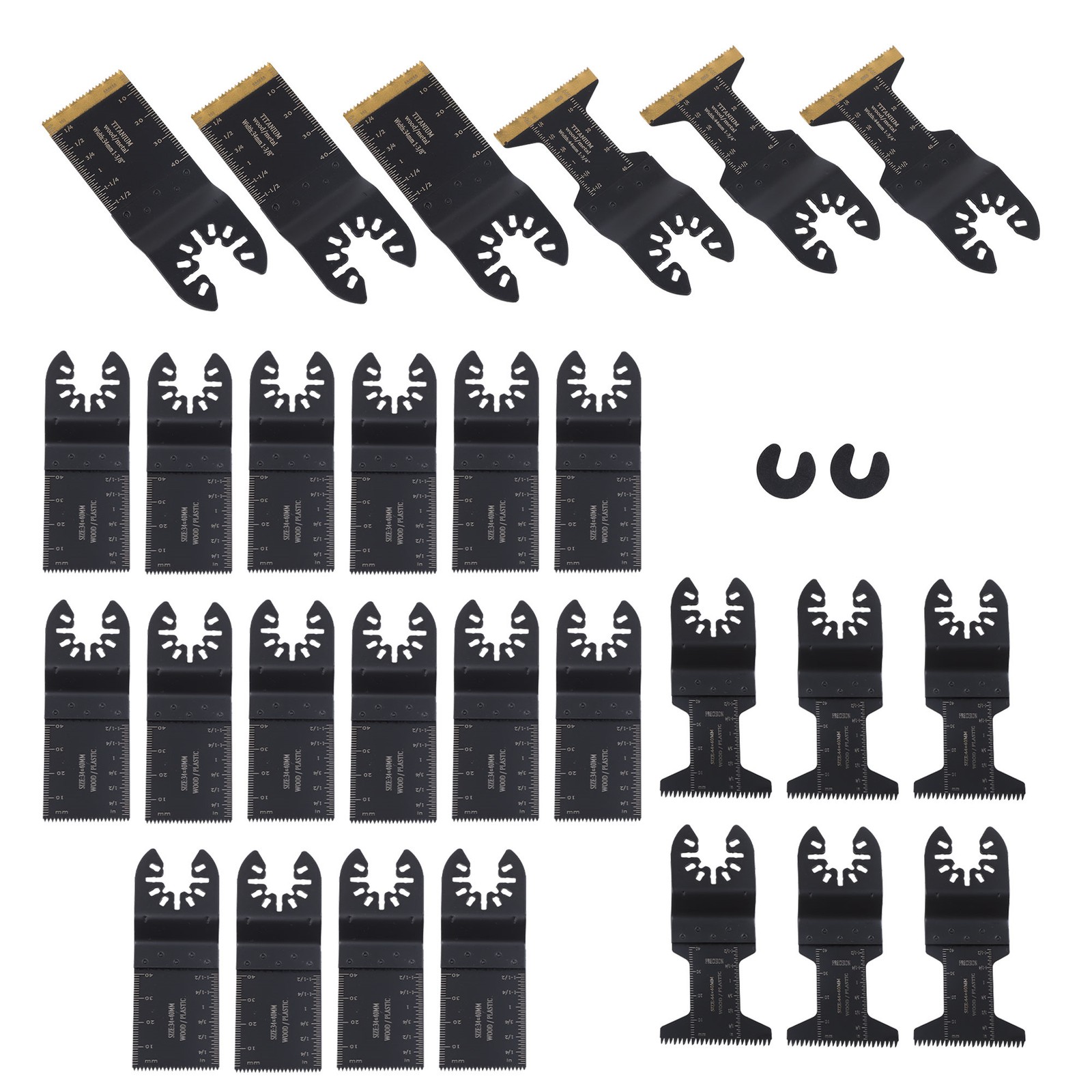 Universal Titanium Multitool Blades 28 PCS Oscillating Saw Blades Kit