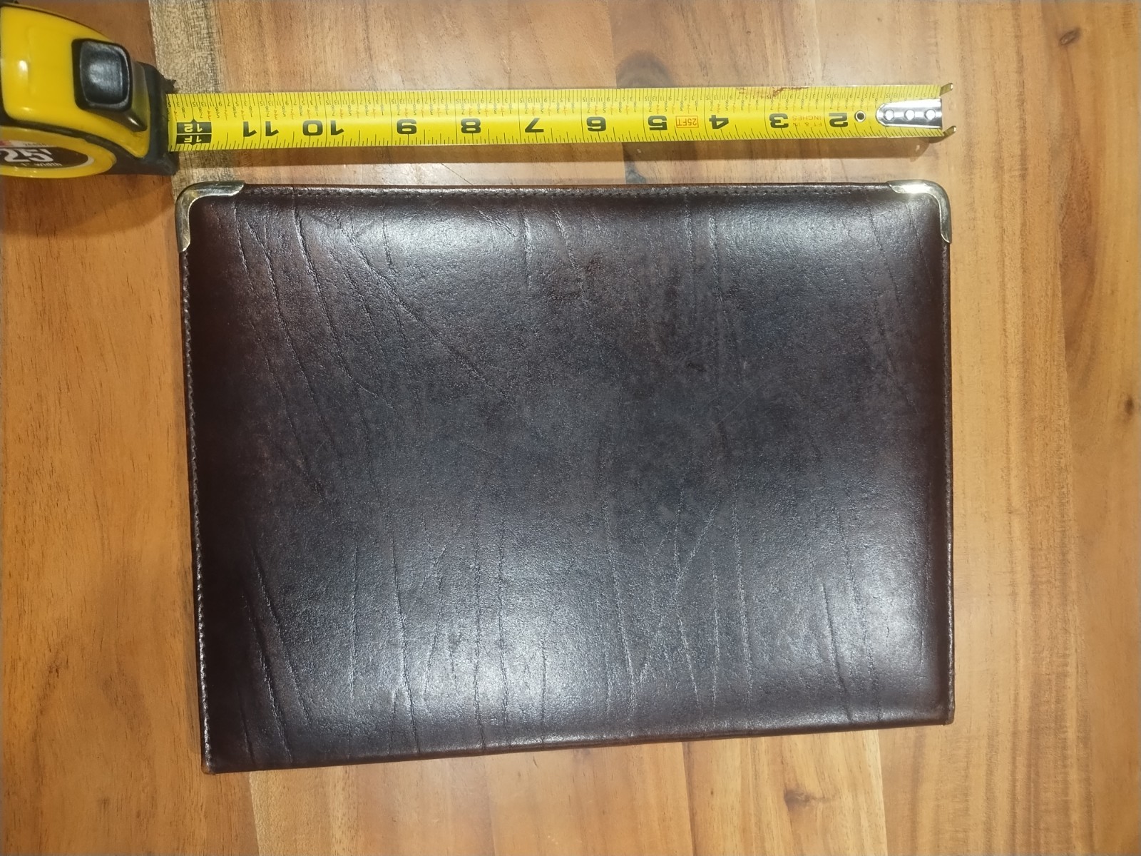 Made in Spain Top Grain Cowhide Leather Organizer Portfolio Folio Brown