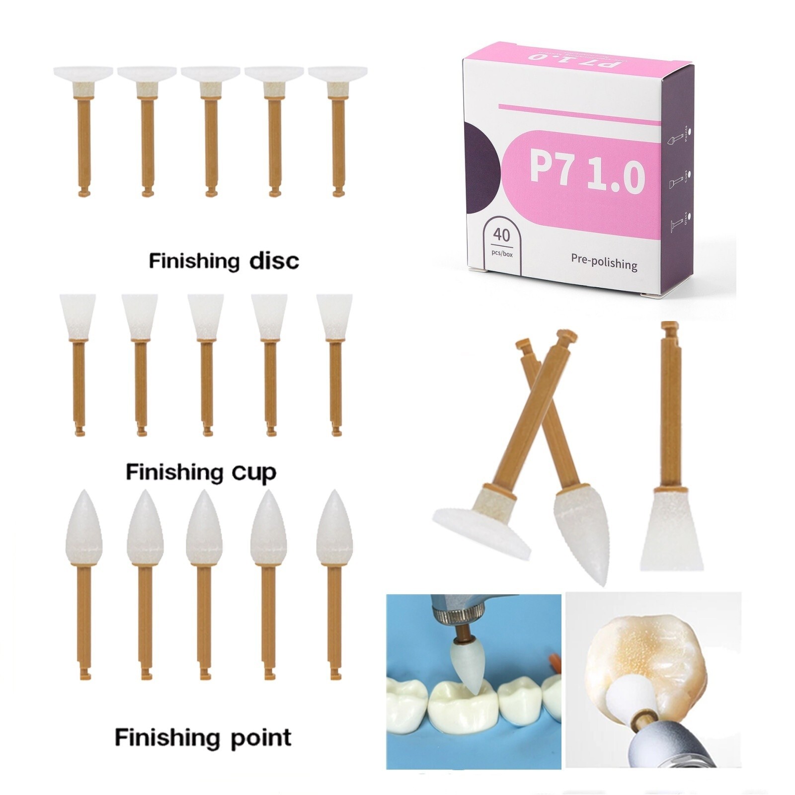 Dental Composite Polishing Finishing Finisher RA Points/Cups/Discs Fit ENHANCE