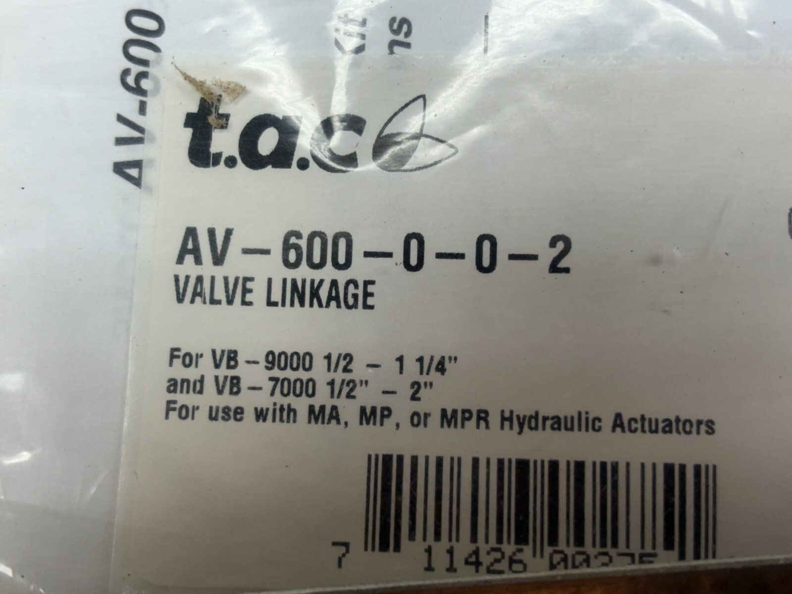 TAC AV-600-0-0-2 VALVE LINKAGE KIT