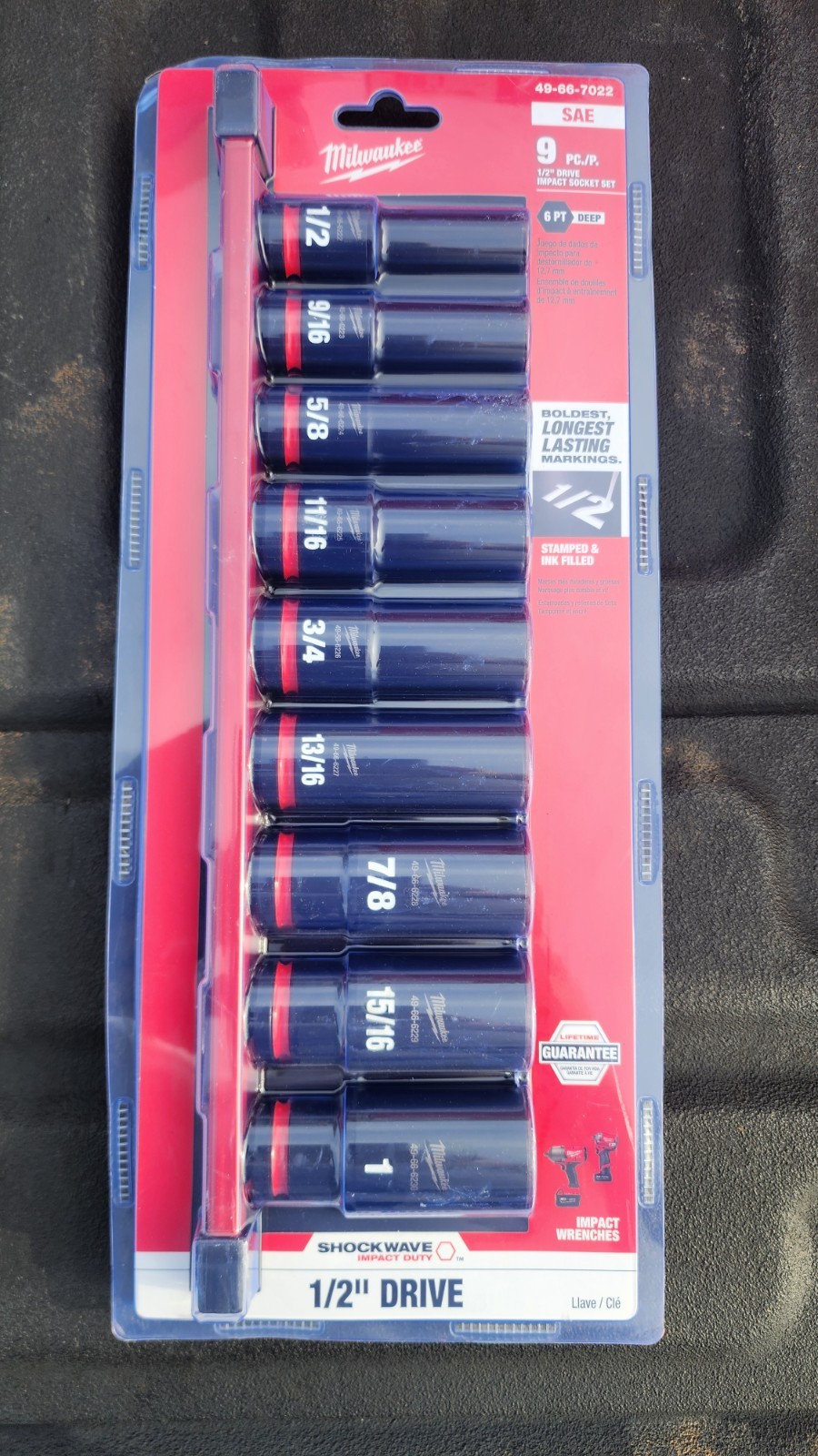 Milwaukee 49-66-7022 9PC SHOCKWAVE Impact Duty™ 1/2″ Drive SAE Deep Socket Set