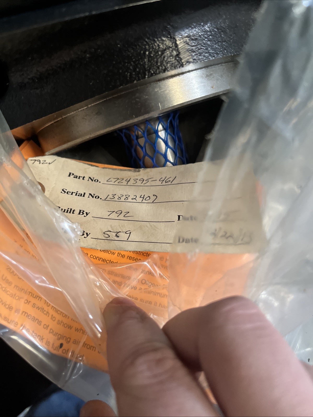 OILGEAR L724395-461 PUMP NEW!!!!