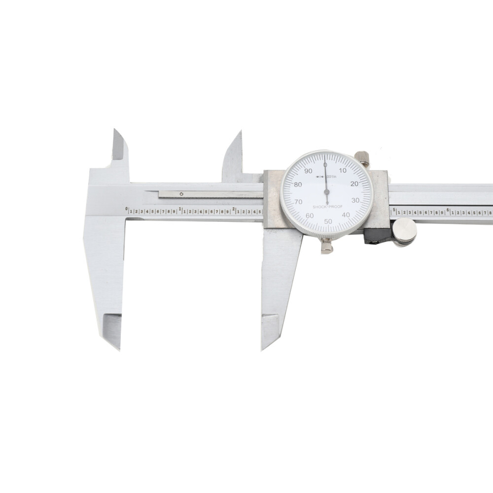 12″ DIAL CALIPER, HARDENED STAINLESS STEEL, SATIN FINISH with Case