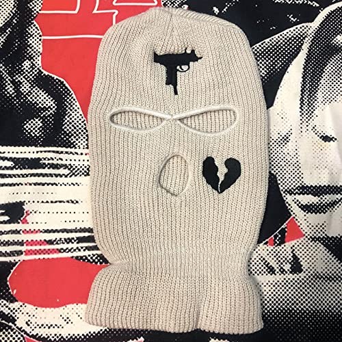 3 Hole UZI Balaclava Knitted Full Face Cover Ski Mask One Size, Apricot