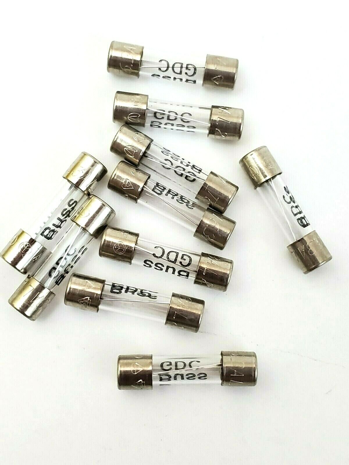 Lot of 10 Bussmann GDC6.3 Glass Fuses 250V 6.3 Amp Slow Blow 5×20 mm GDC6.3A