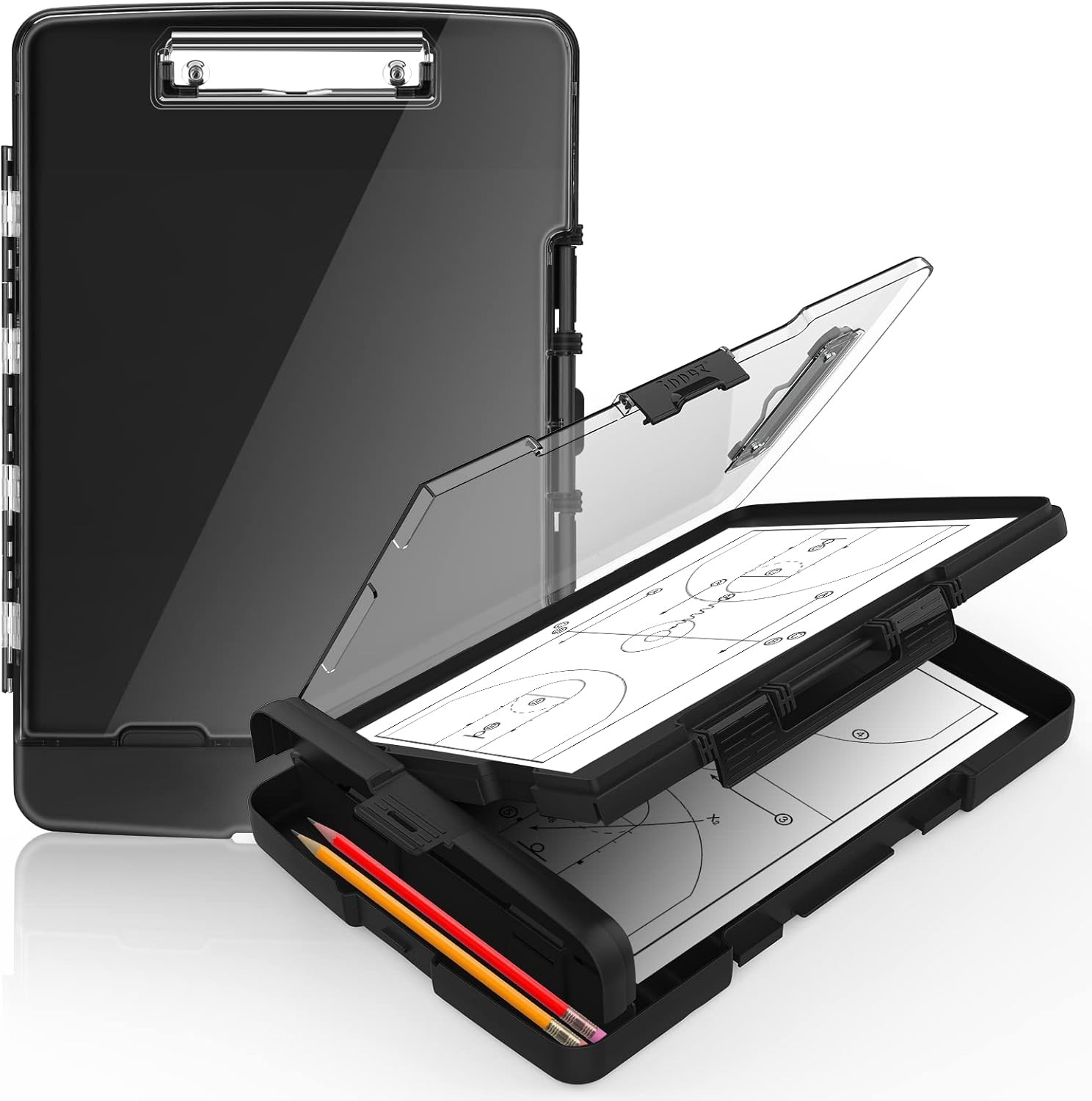 Sooez Original Clipboard with 2 Storage 9.8″ w x 1 1/3″ d x 14 1/4″ h, Black
