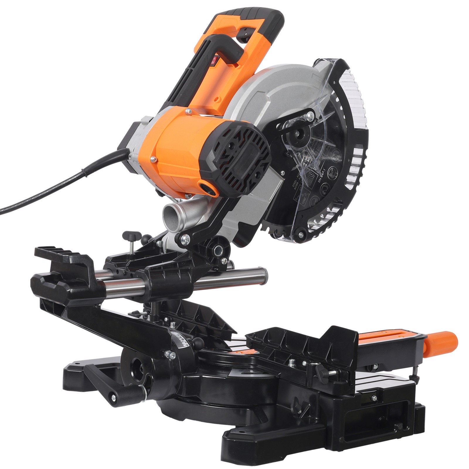 10″Dual Bevel 2 Speed Sliding Miter Saw w/LED,48T Blade,0-45°Bevel,5000/3200 RPM