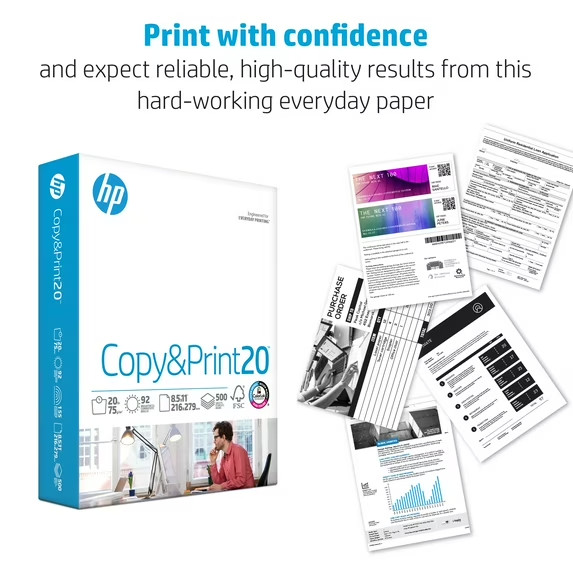 2 Pack HP Copy & Print20 Paper 20lb 8.5×11 Copy Printer Paper 1 Ream 500 Sheets