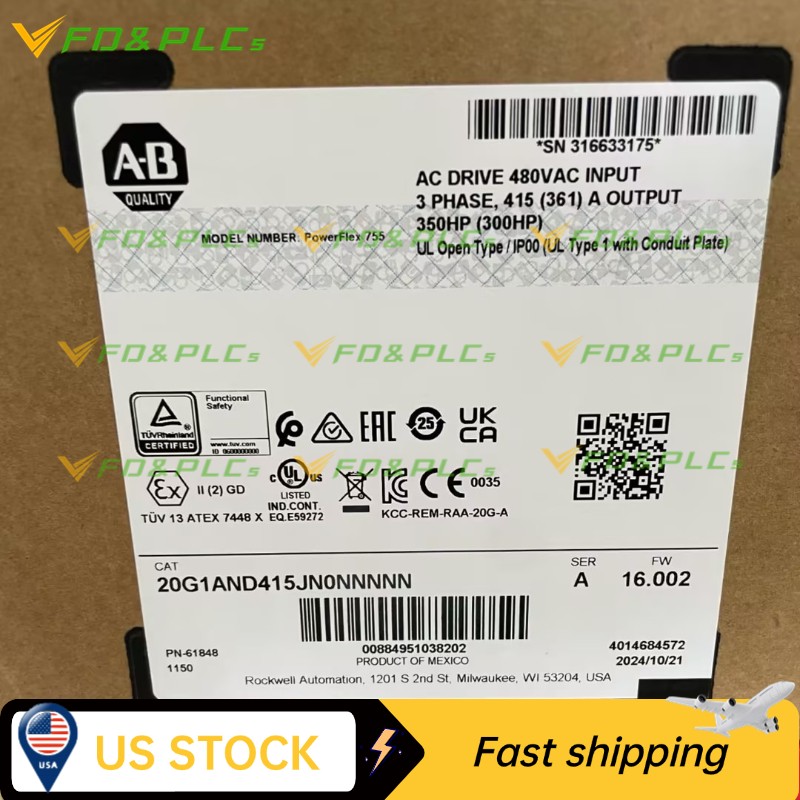 AB 20G1AND415JN0NNNNN PowerFlex 755 AC Drive 20G1AND415JN0NNNNN