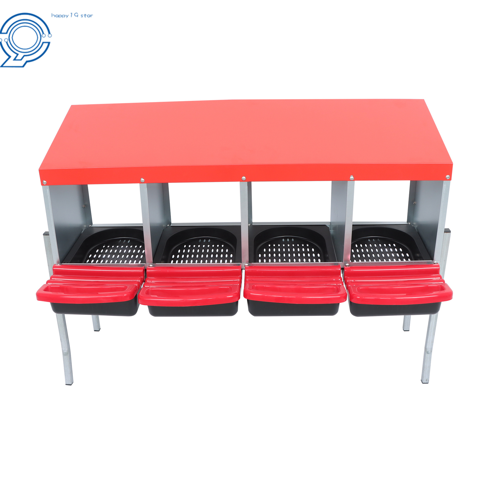 4 Holes Chicken Nesting Boxes Coop Metal Chicken Egg Laying Box With Lid Cover