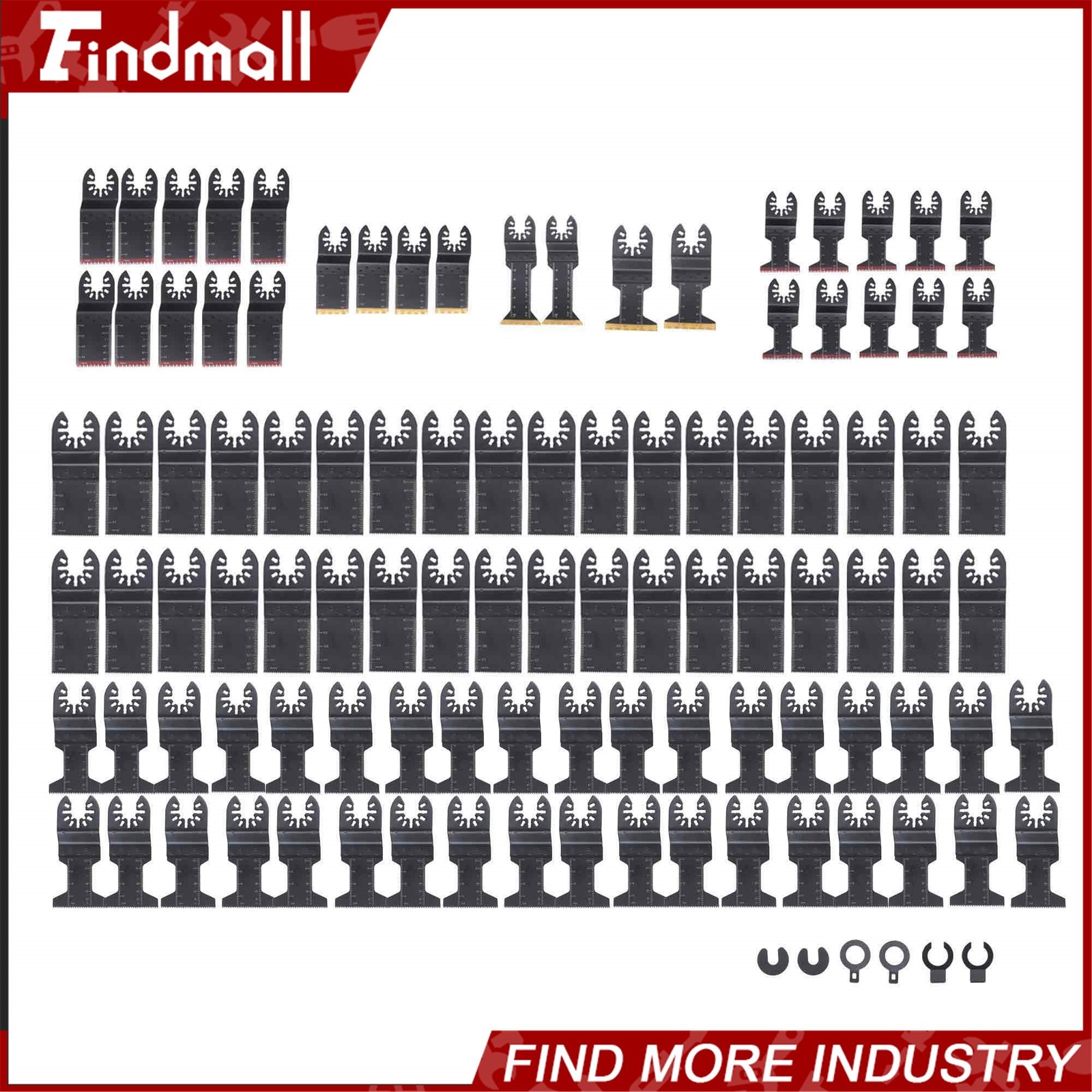 Findmall 100 PCS Multitool Blades Kit Japanese Tooth Oscillating Saw Blades