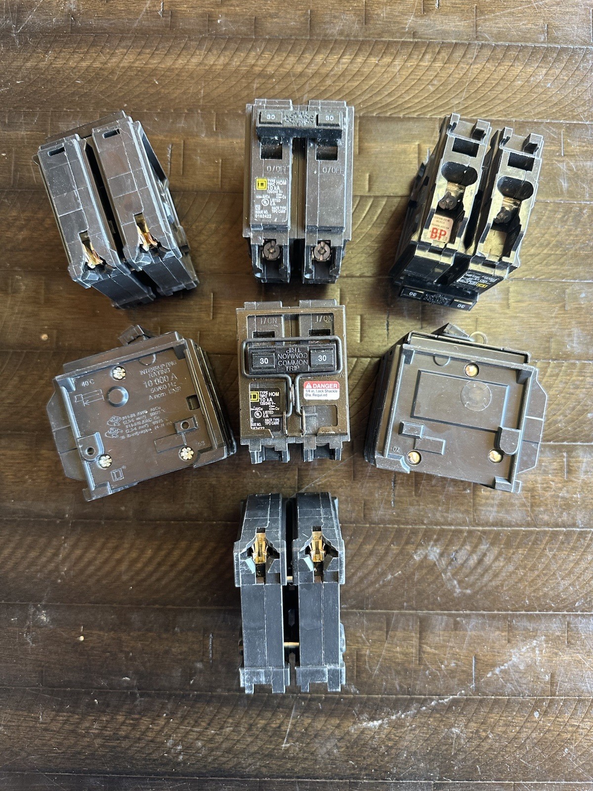 LOT OF 7* Square D Homeline 30 Amp 2-Pole Circuit Breaker