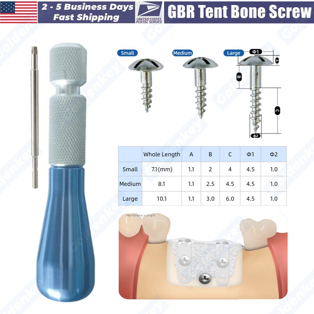 Dental GBR Bone Tent Screw Driver Tenting Fixation Guide Regeneration Membrane