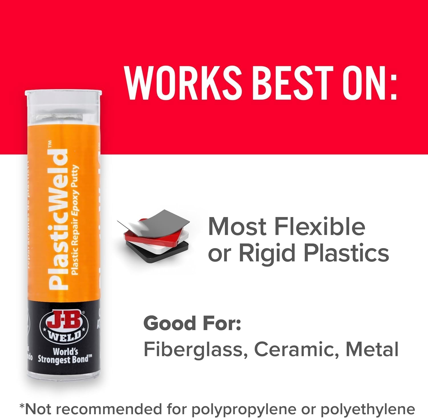 2 Oz PlasticWeld High Strength Epoxy Putty for Automotive & Marine Repairs