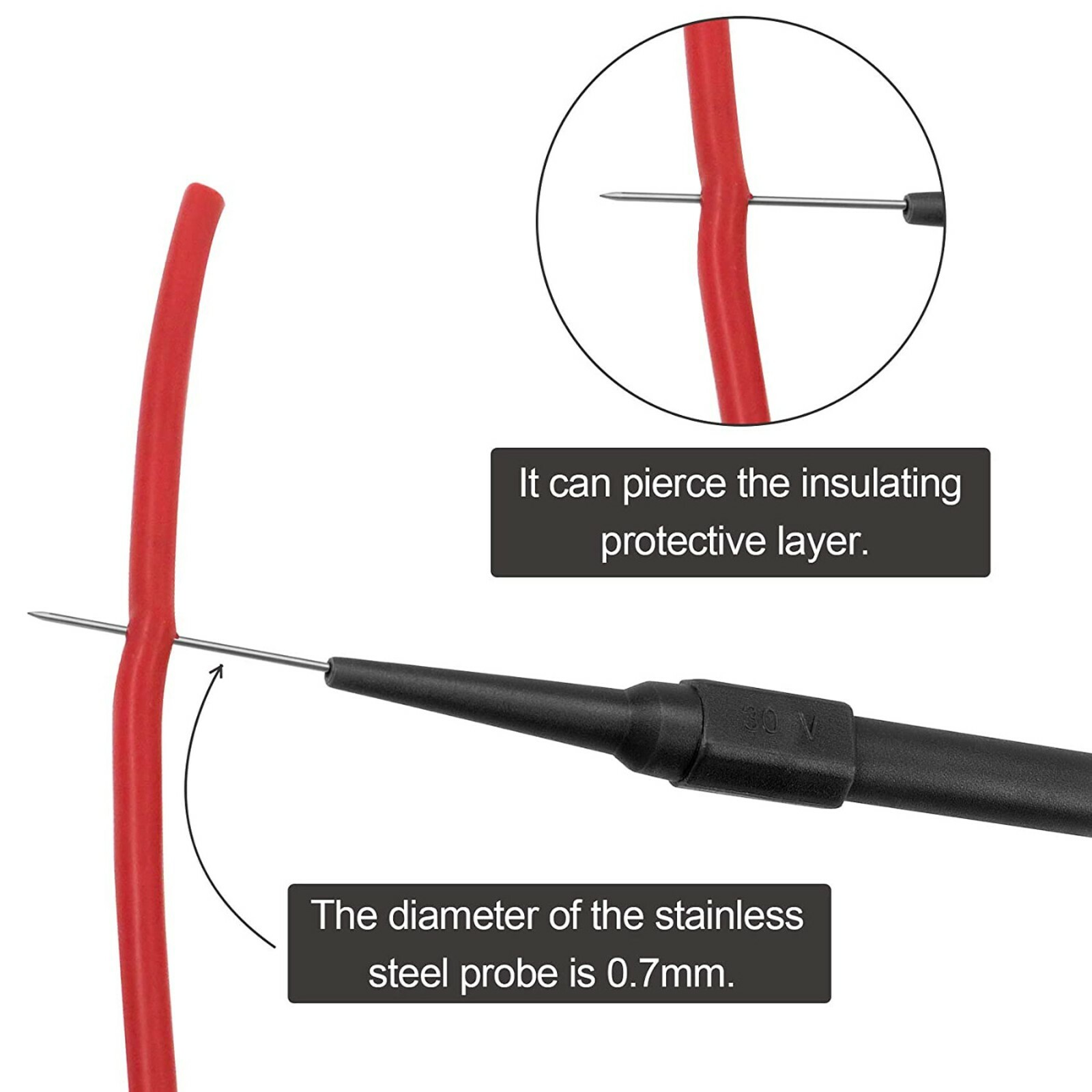 2 Pairs Multimeter Voltmeter Cable Ultra Fine Needle Tester Probe Test Lead cord