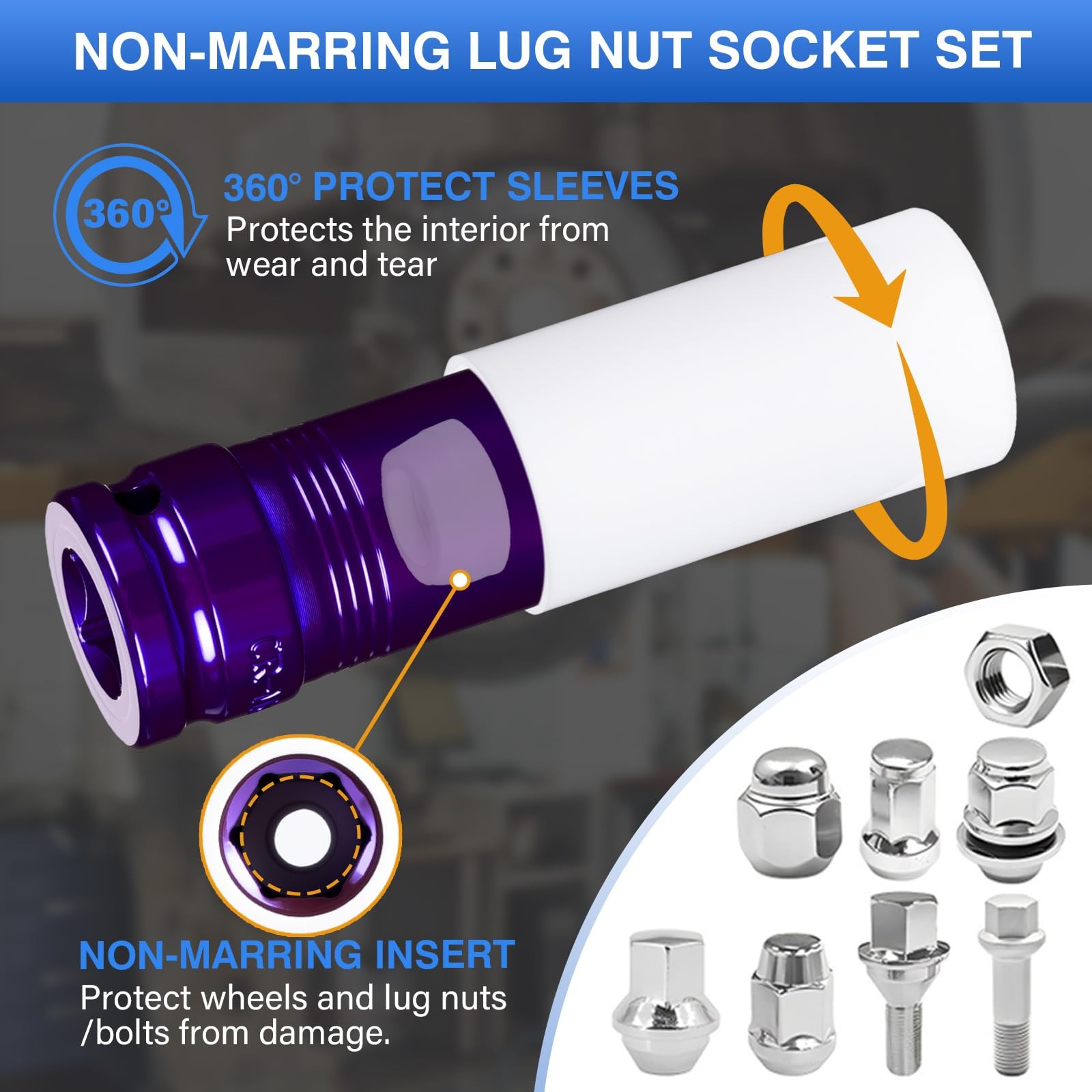 1/2″ 15mm Drive Wheel Protector Impact Socket, Lug Nut