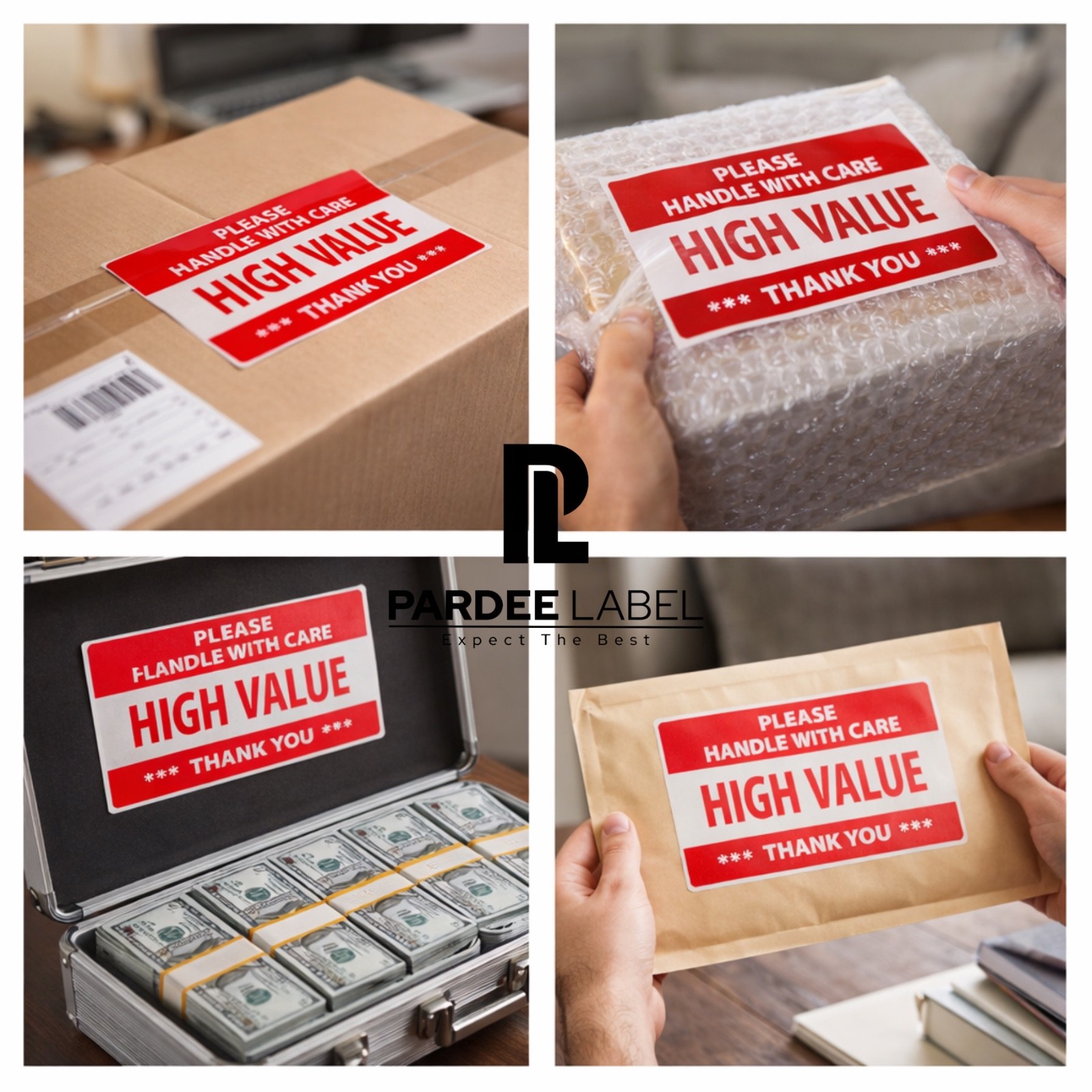 High Value Shipping Stickers – Handle With Care – 250/ Roll Red labels