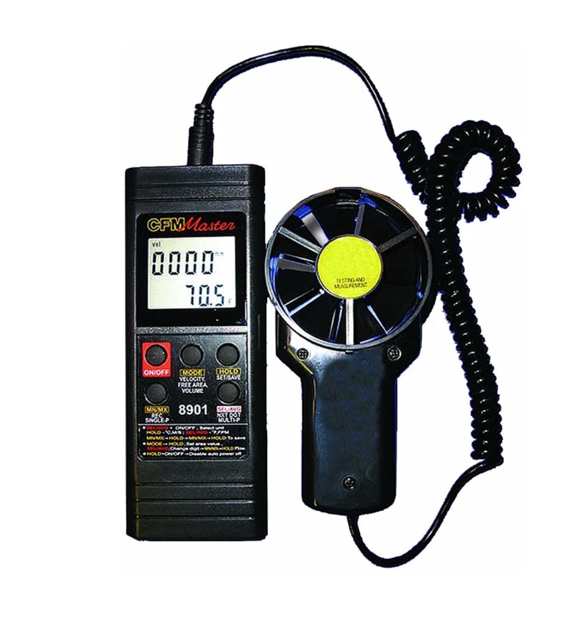 General Tools DCFM8901 Digital Air Flow Meter, Digital anemometer, RS232 Output