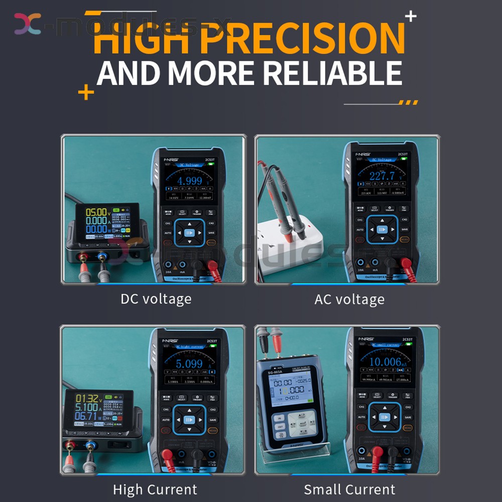 FNIRSI 2C53T 3 in 1 Handheld Oscilloscope Digital Multimeter Signal Generator