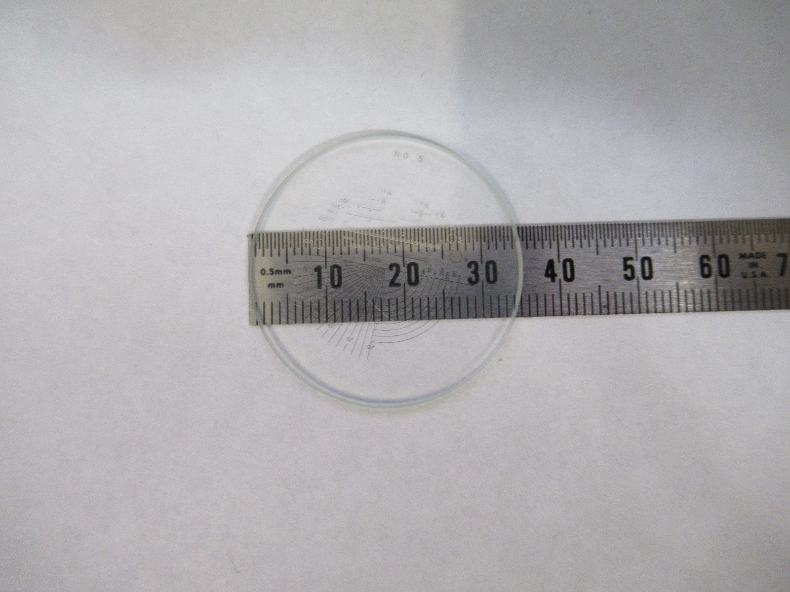 OPTICAL GLASS RETICLE No 5 PATTERN MICROSCOPE PART AS PICTURED U8-A-54
