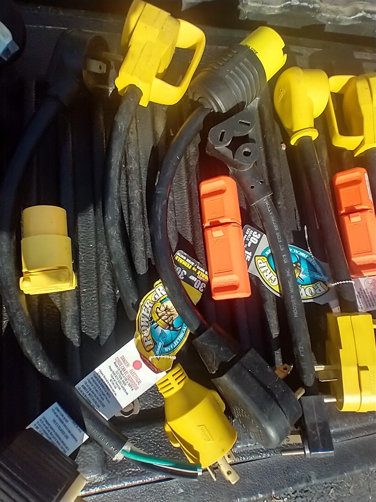 Huge Variety Lot of 22  Park Power RV Marine Adapters Plugs Recep 125V, 15-30A,