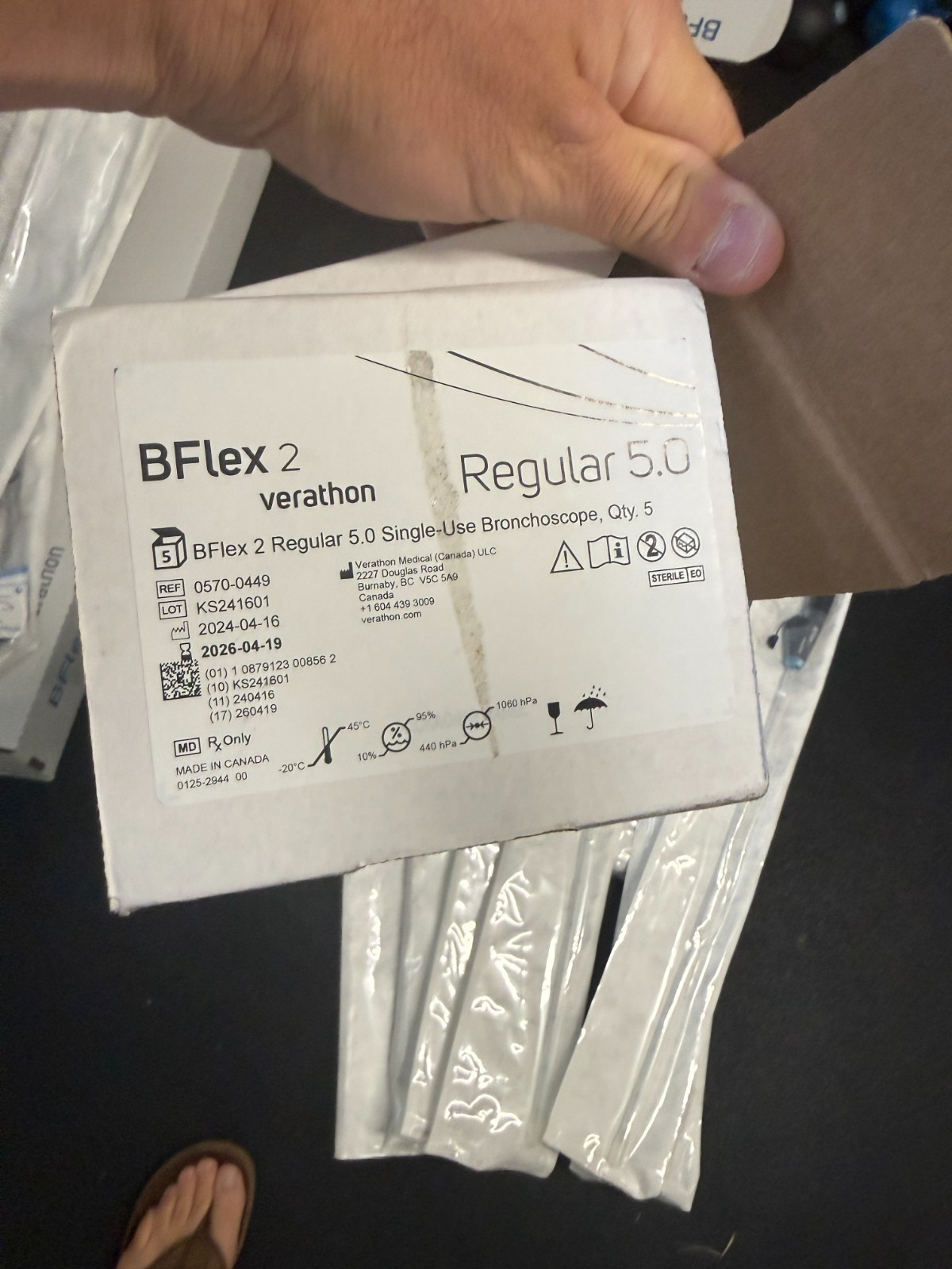 Verathon BFlex 2 Single Use Bronchoscope Regular 5.0 – 11 Scopes