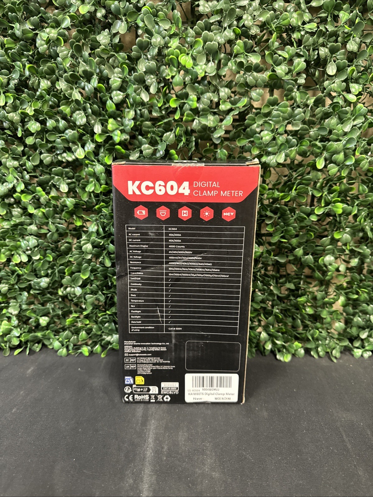 KAIWEETS KC604 Digital Clamp Meter 4000 Counts Voltage Tester Diode NCV