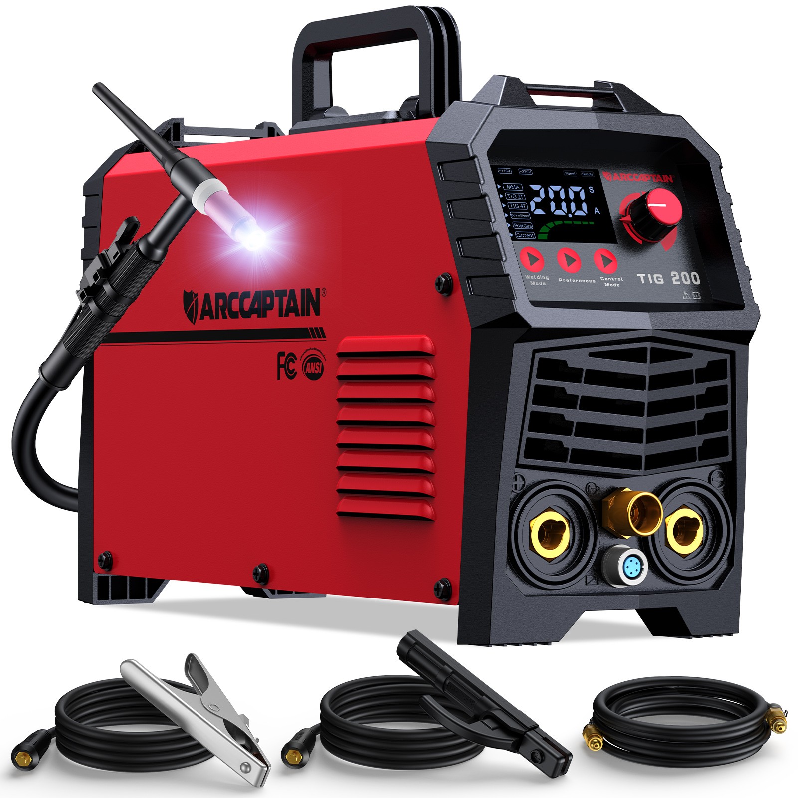 TIG Welder 200Amp 2 in 1 HF TIG/Stick/Arc Inverter Welder 110v/220v Dual Voltage
