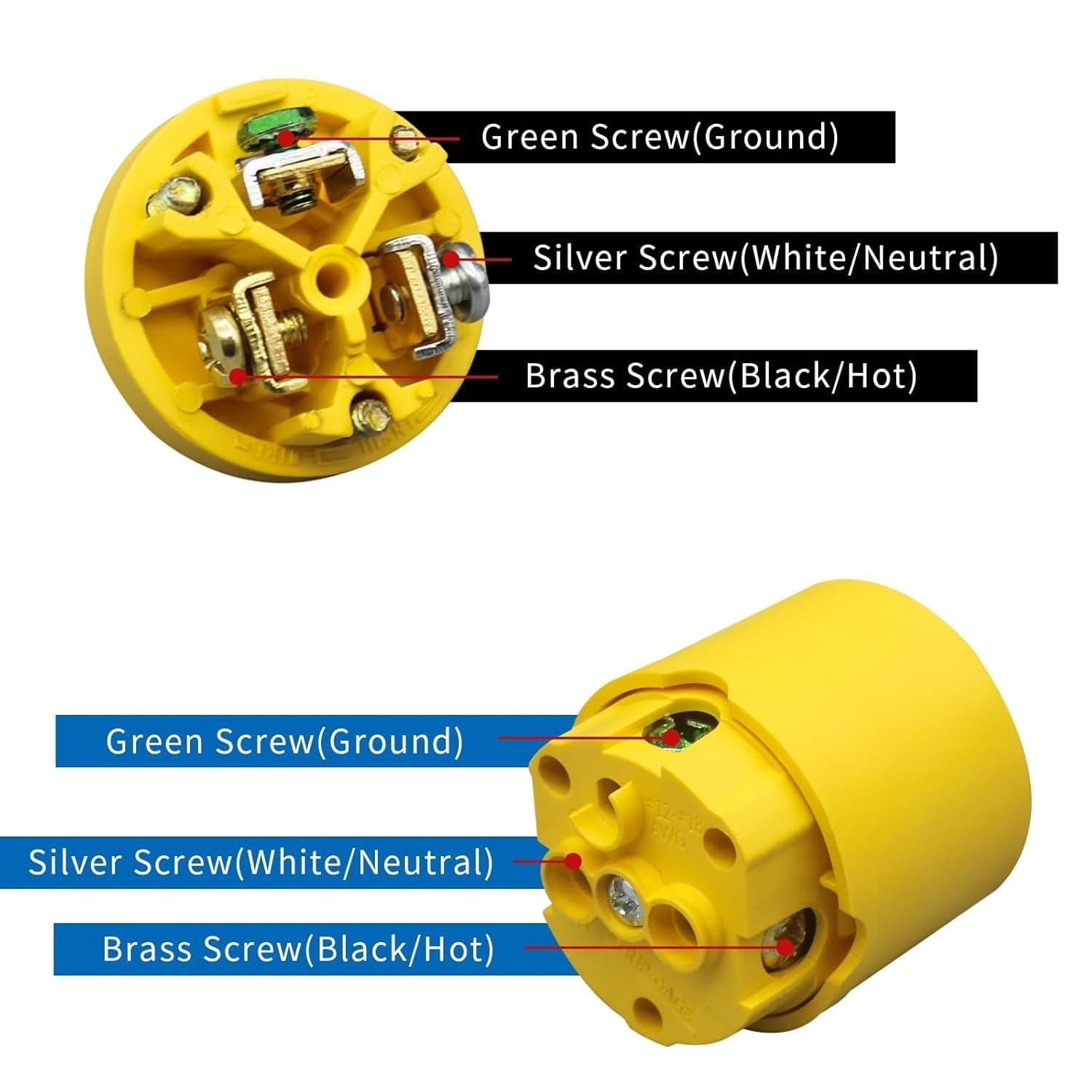 Electrical Replacement Plug & Connector Set, Extension Cord Ends Male